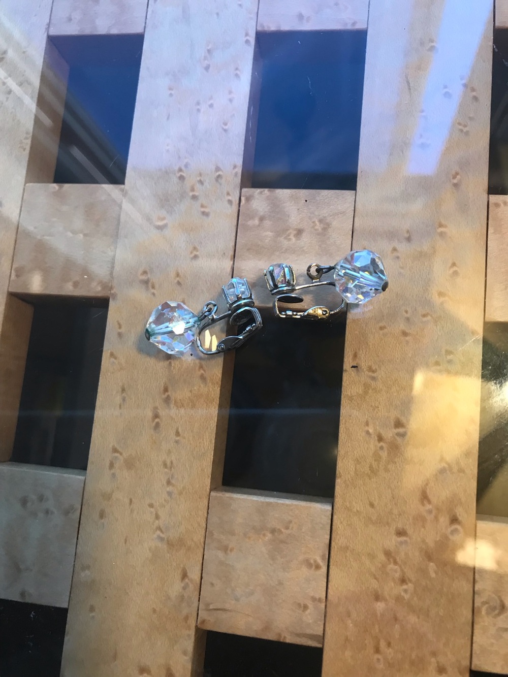 Crystal Drop Clip-On Earrings - Clear